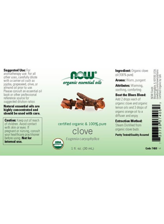 Now Foods Clove Organic Essential Oil 30ml - Image 2