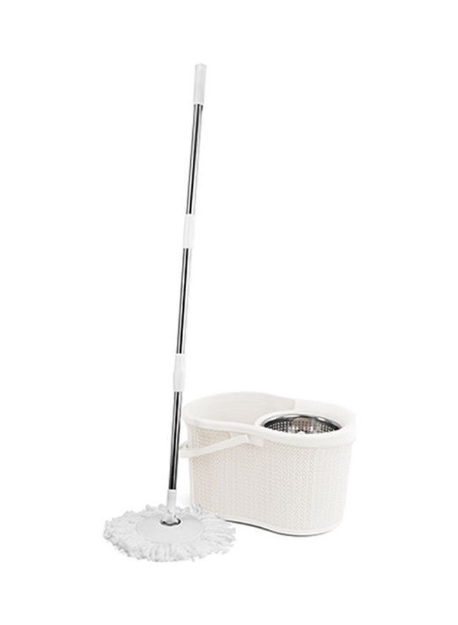 دلو بالم مع عصارة دوارة من المعدن أبيض