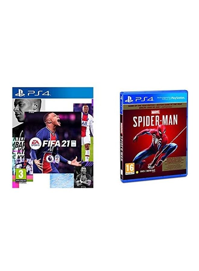 إي أيه لعبة الفيديو "FIFA 21 الإصدار القياسي" و"Marvel's Spider Man" - playstation_4_ps4 - Image 1