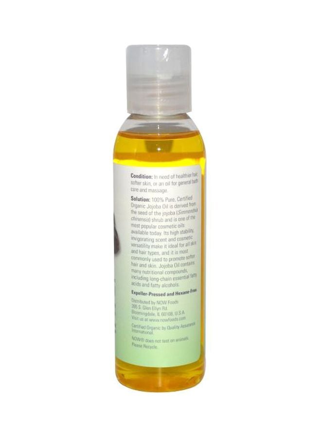 Now Foods - Organic Jojoba Oil, Moisturizing Multi-Purpose Oil for Face, Hair and Body Clear 118ml - Image 1
