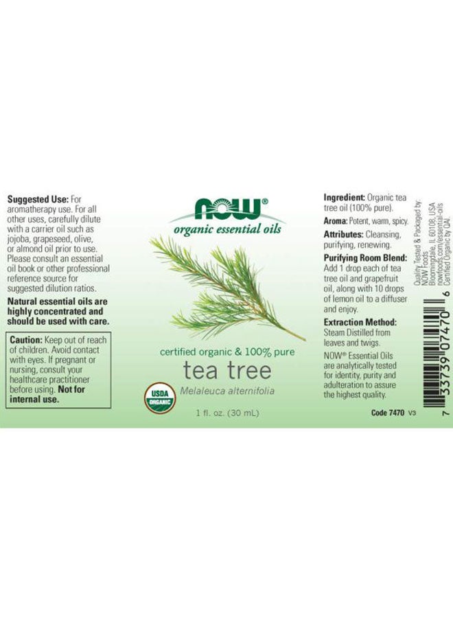 Now Foods Tea Tree Organic Essential Oil 30ml  - Image 3