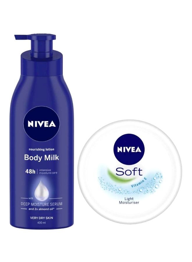 Nivea Nourishing Lotion Body Milk With Soft Light Moisturising Cream Body Milk 400, Moisturising Cream 300ml - Image 1