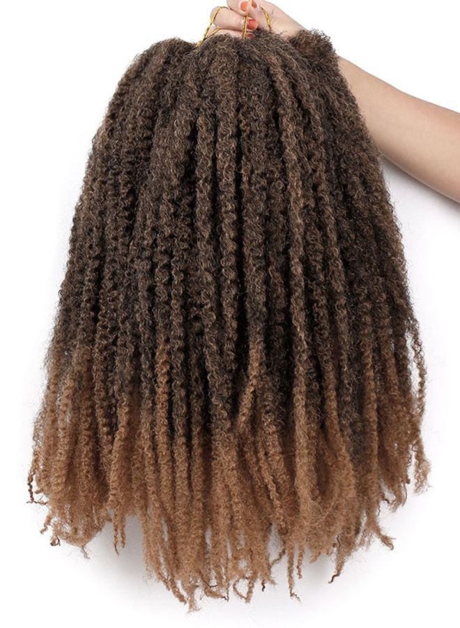 شاربدو شعر مستعار صناعي مجدول بني 45سم - Image 3