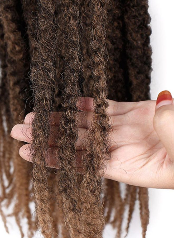 شاربدو شعر مستعار صناعي مجدول بني 45سم - Image 4