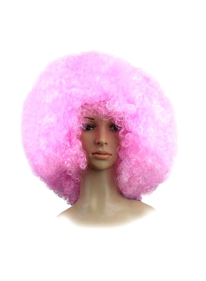 Voberry Party Disco Funny Afro Clown Masquerade Hair Wig Rose 25x16x5cm - Image 1