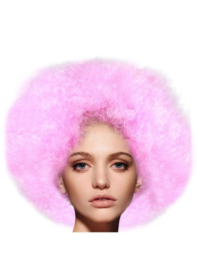 Voberry Party Disco Funny Afro Clown Masquerade Hair Wig Rose 25x16x5cm - Image 2