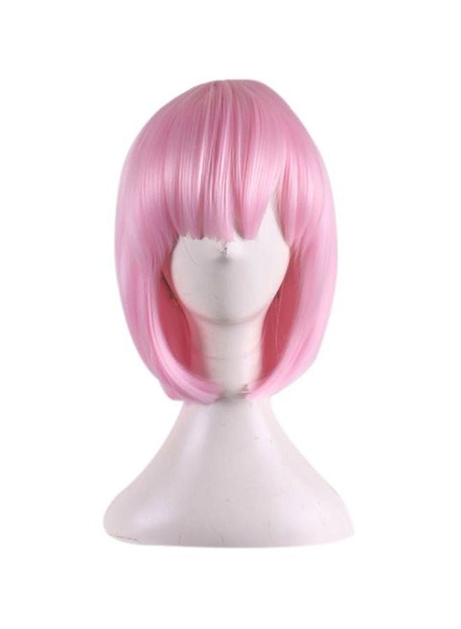 شاربدو باروكة شعر صناعية وردي 30سم - Image 1