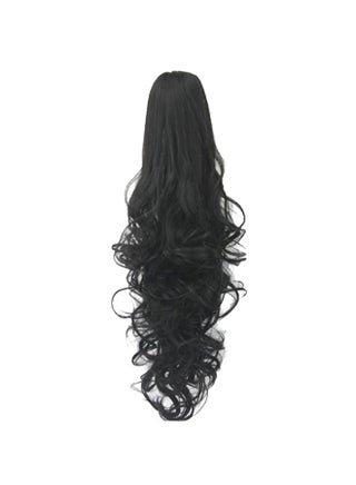 Claw Clip Long Curls Wavy Ponytail Wig Black 20x18x3cm - v1615997479/N23422429A_1