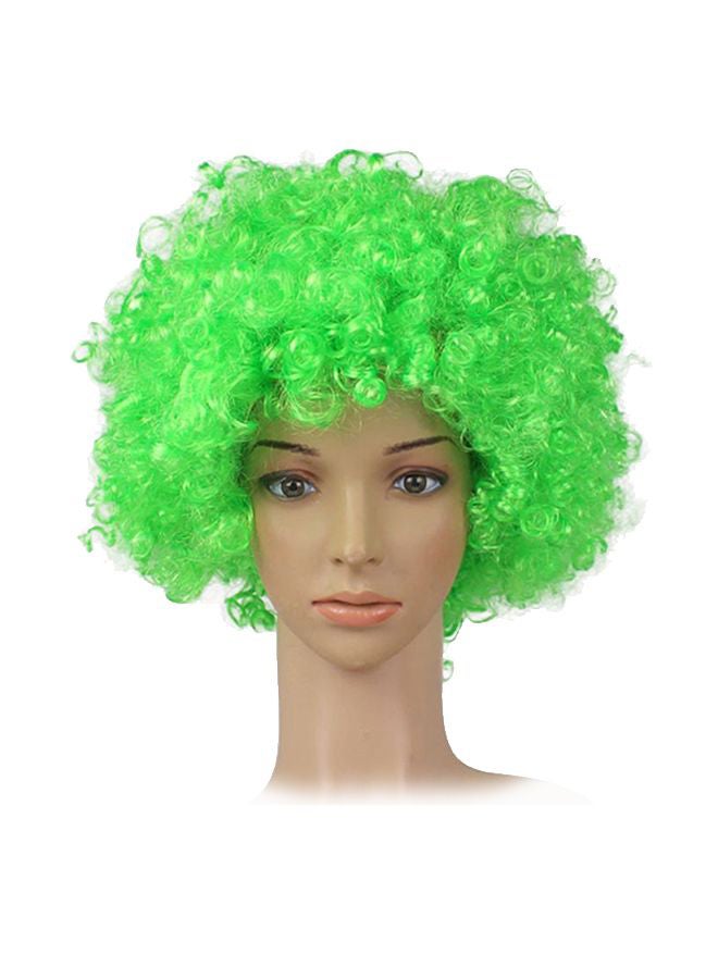 فوبيري شعر مستعار تنكري بتصميم شعر أفرو للمهرج مضحك للديسكو والحفلات أخضر 25x16x5سم - Image 1