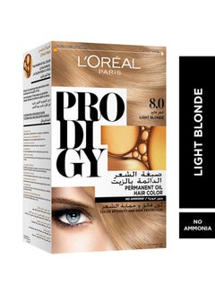 L'OREAL PARIS Prodigy Permanent Oil Hair Color No Ammonia Color Intensity And Hair Protection 8.0 Light Blonde  - Image 2
