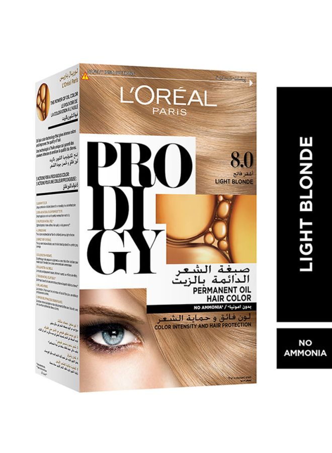 L'OREAL PARIS Prodigy Permanent Oil Hair Color No Ammonia Color Intensity And Hair Protection 8.0 Light Blonde  - Image 2