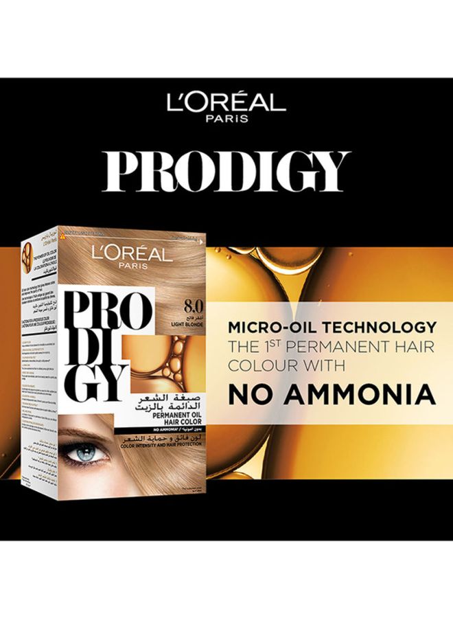 L'OREAL PARIS Prodigy Permanent Oil Hair Color No Ammonia Color Intensity And Hair Protection 8.0 Light Blonde  - Image 3