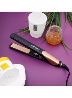 KRYPTON Ceramic Hair Straightener With 360 Swivel Cord, Wet And Dry Function, Adjustable Temperature And Ergonomic Design Brown/Black 400grams  - Image 5
