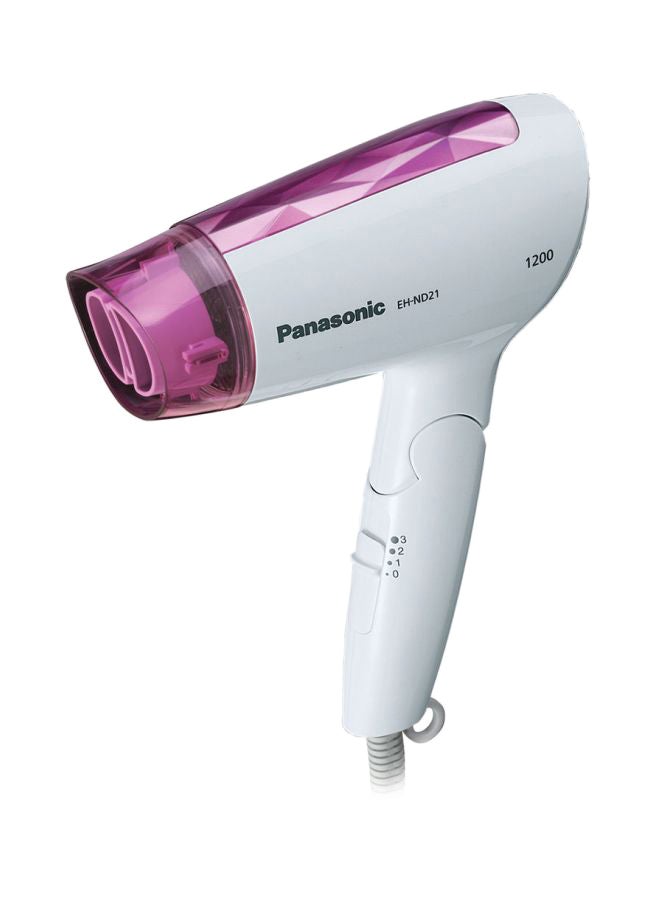 Panasonic Fordable Hair Dryer White/Pink 7x14.1x21.4cm - Image 1