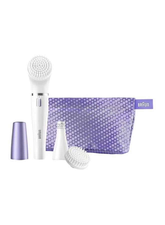 BRAUN 2-In-1 FaceSpa Cleansing Brush And Facial Epilator Set White/Purple 23x16x6cm - Image 1
