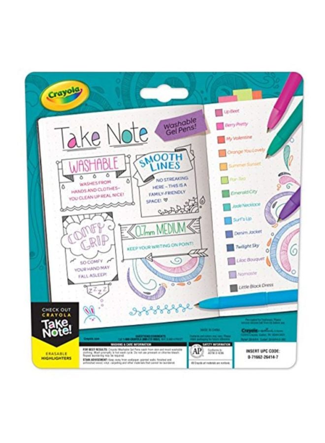 كرايولا مجموعة أقلام حبر جل قابلة للغسل ومكونة من 14 قطعة متعدد الألوان - Image 3