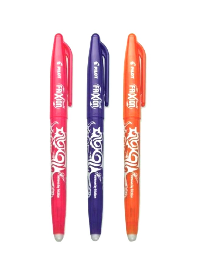 بايلوت مجموعة أقلام حبر جل بسن رفيع مكونة من 3 قطع وردي/ أرجواني/ برتقالي - Image 1