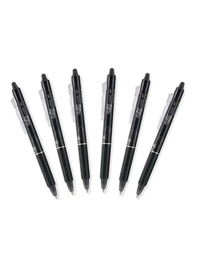 PILOT 6-Piece Frixion Clicker Erasable Gel Pens Black/Grey - Image 1
