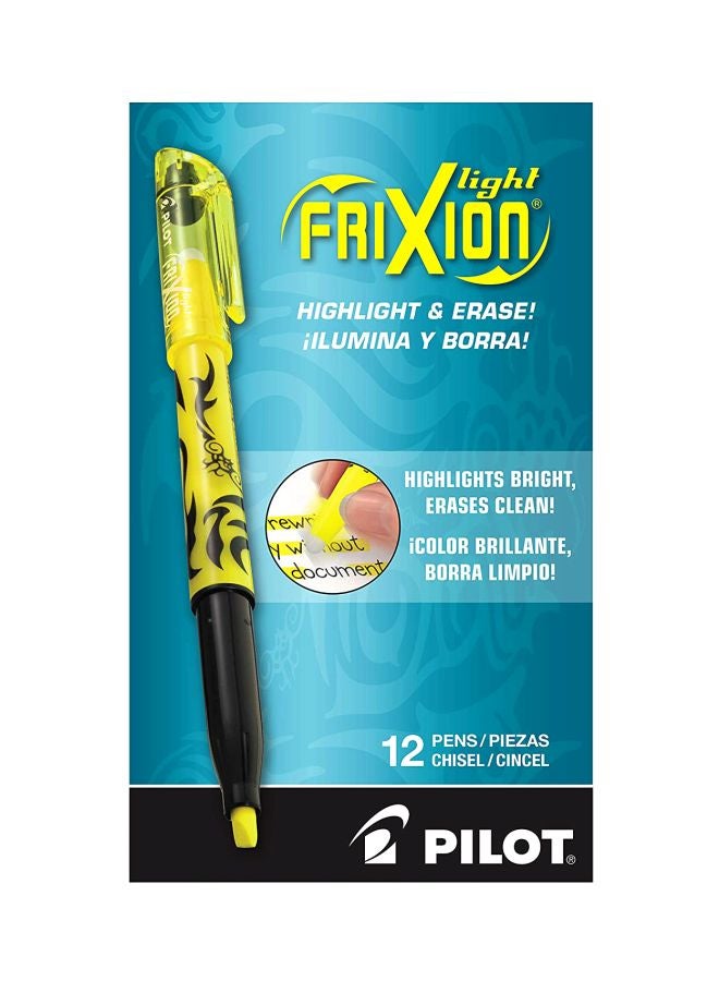PILOT 12-Piece Erasable Highlighter Yellow/Black - Image 2