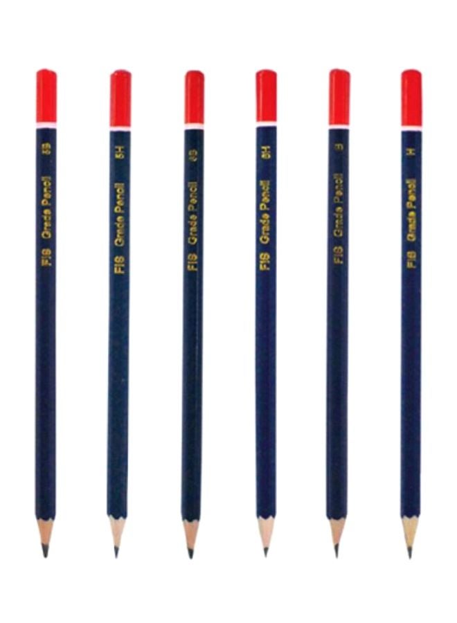 إف اي أس  مجموعة أقلام رصاص بدرجة H مناسبة للاستخدام في الصف ومكوّنة من 12 قطعة أزرق/أحمر - Image 2