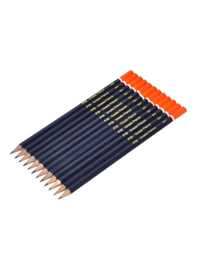 إف اي أس  مجموعة أقلام رصاص بدرجة 6H مناسبة للاستخدام في الصف ومكوّنة من 12 قطعة أزرق/أحمر - Image 1