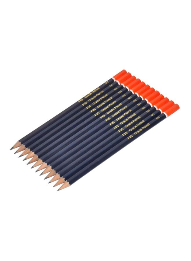 إف اي أس  طقم أقلام رصاص قياس 5H من 12 قطعة أزرق/أحمر - Image 1