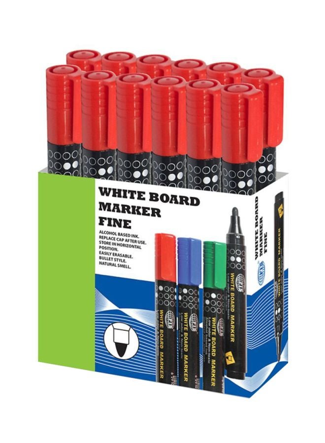 FIS 12-Piece Permanent Markers Set Black/Red - Image 1