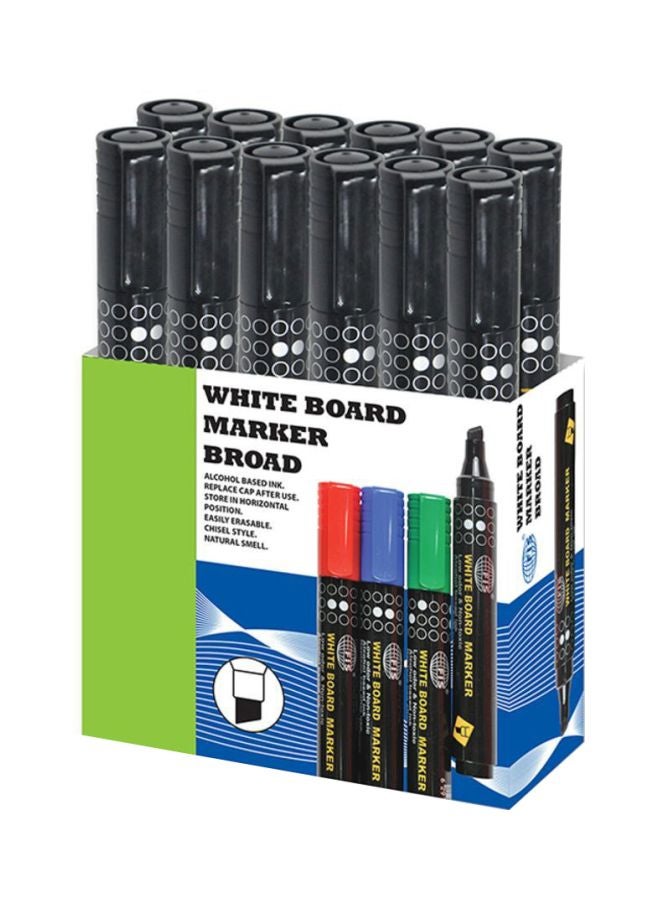 FIS 12-Piece Permanent Markers Set Black - Image 1