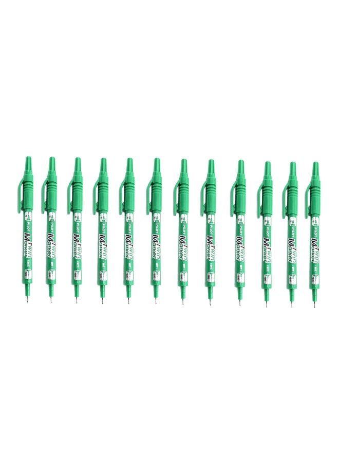 PILOT 12-Piece Twin Marker Set Green - Image 1