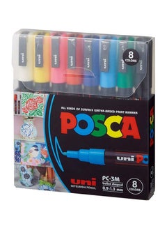POSCA 8-Piece Bullet Shaped Paint Marker Set 0.9-1.3 mm Multicolour  - Image 2
