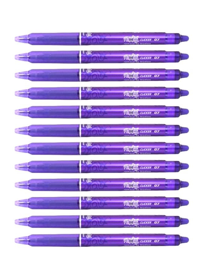 بايلوت أقلام حبر جافة فريكسون قابلة للنقر من 12 قطعة بنفسجي - Image 1