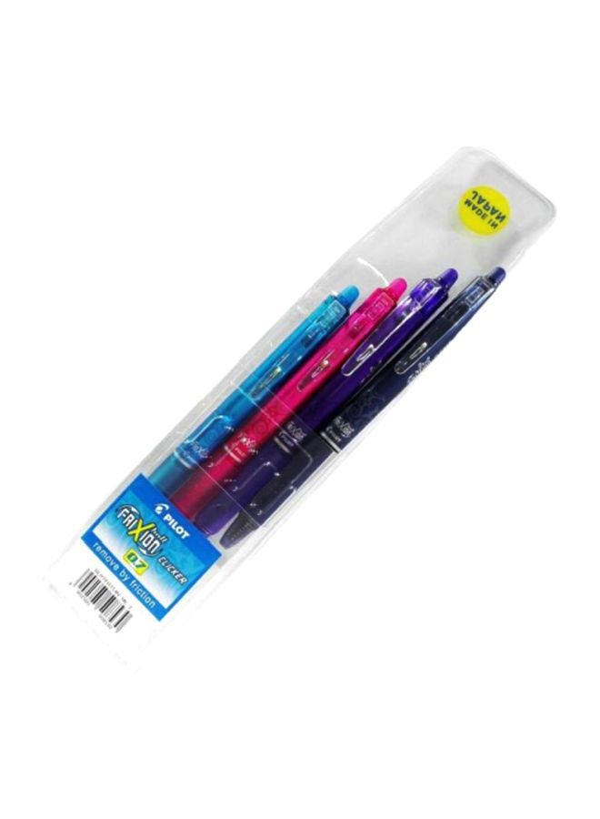 بايلوت مجموعة أقلام حبر سائلة ذات رأس كروي وقابلة للمسح مكونة من 4 أقلام متعدد الألوان