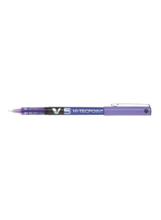 Pack Of 12 Hi-Tecpoint V5 Grip Rollerball Pen Violet