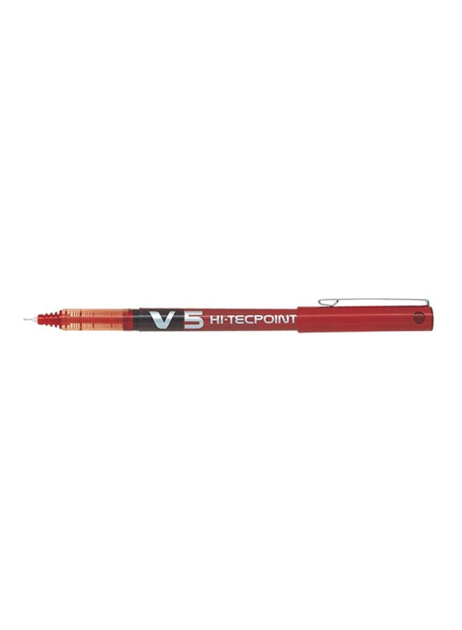 V5 Hi-Tecpoint Rollerball Pen Red/Silver