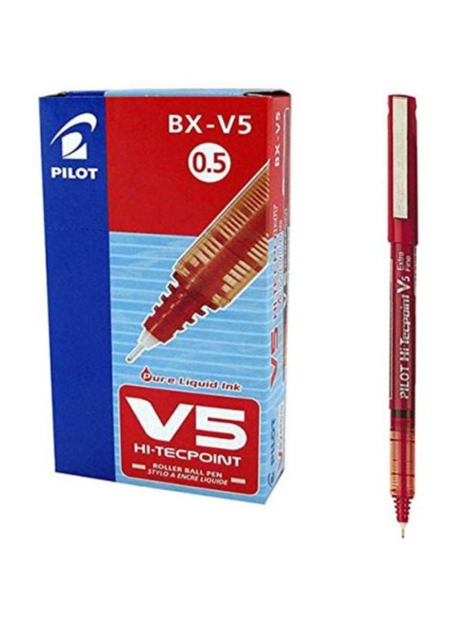 بايلوت طقم أقلام الحبر السائل هاي تيك بوينت برأس كروي من 12 قطعة أحمر - Image 2