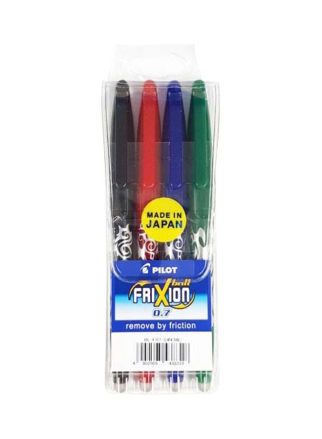 بايلوت طقم أقلام حبر جاف فريكسيون كروية الرأس وقابلة للمسح من 4 قطع أخضر / أحمر / أزرق