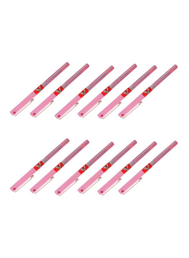 بايلوت حزمة من 12 قلم برأس كروي وقبضة من هاي تيك بوينت في5 وردي - Image 1