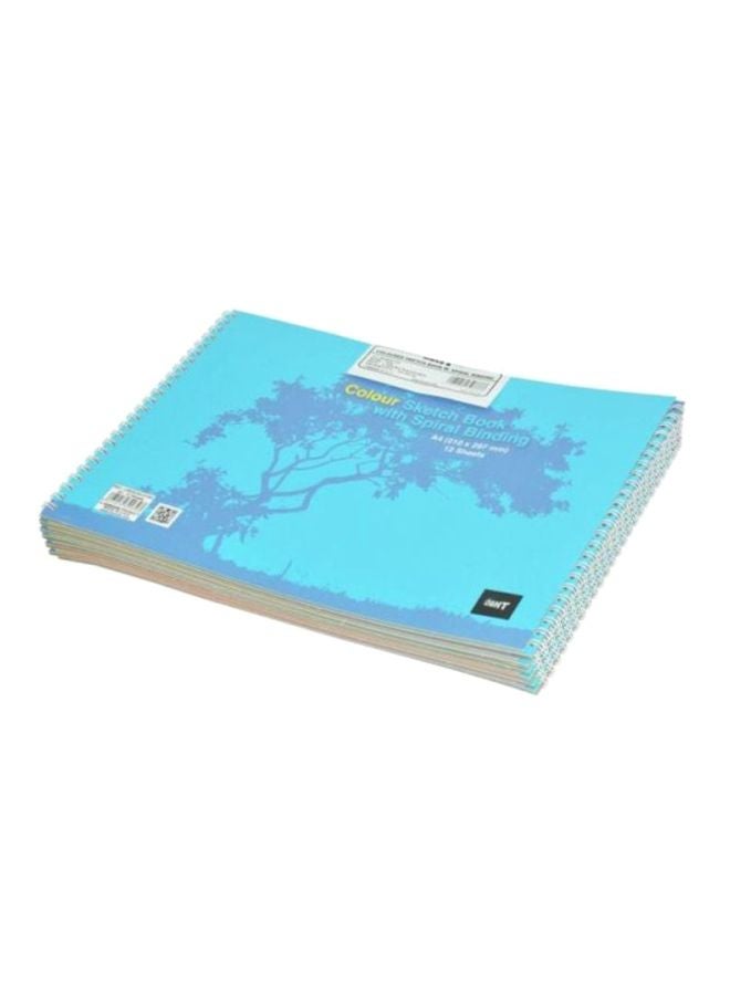 إف اي أس  دفتر رسم ملوّن خفيف الوزن بسلك حلزوني يحتوي على 12 ورقة متعدد الألوان - Image 1