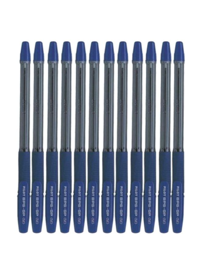 بايلوت طقم أقلام حبر جاف كروية الرأس مكوّن من 12 قطعة أزرق