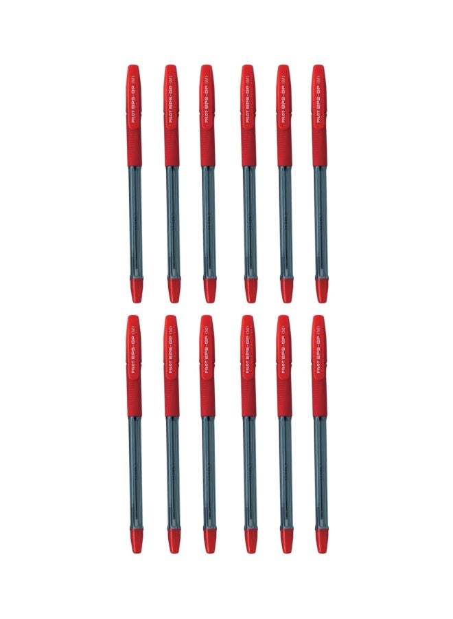 بايلوت 12 قطعة من أقلام الحبر الجاف كروي الرأس نوع BPS-GP أحمر - Image 1