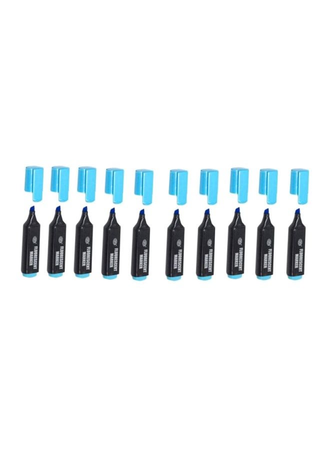 FIS 10-Piece Fluorescent Markers Black/Blue - Image 1