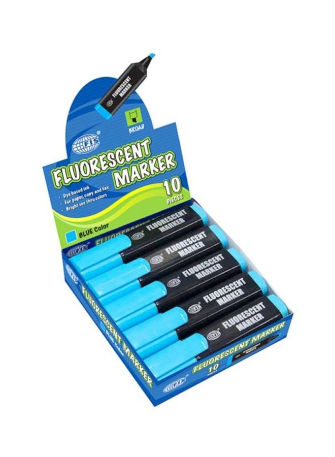 FIS 10-Piece Fluorescent Markers Black/Blue - Image 3