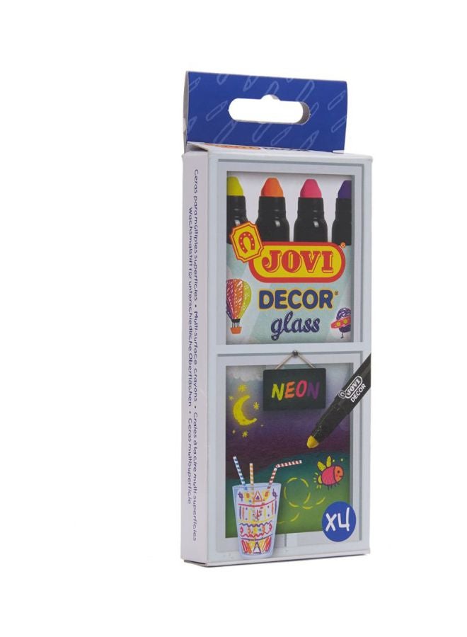 جوفي أقلام ماركر لتزيين الزجاج من 4 قطع وردي/برتقالي/أرجواني - Image 3