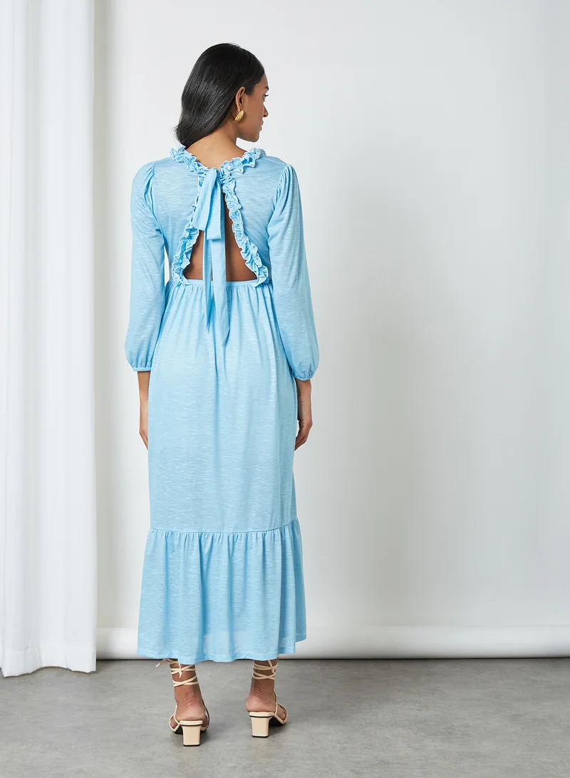 SIVVI for HANIYA Ruffled Neckline Dress
