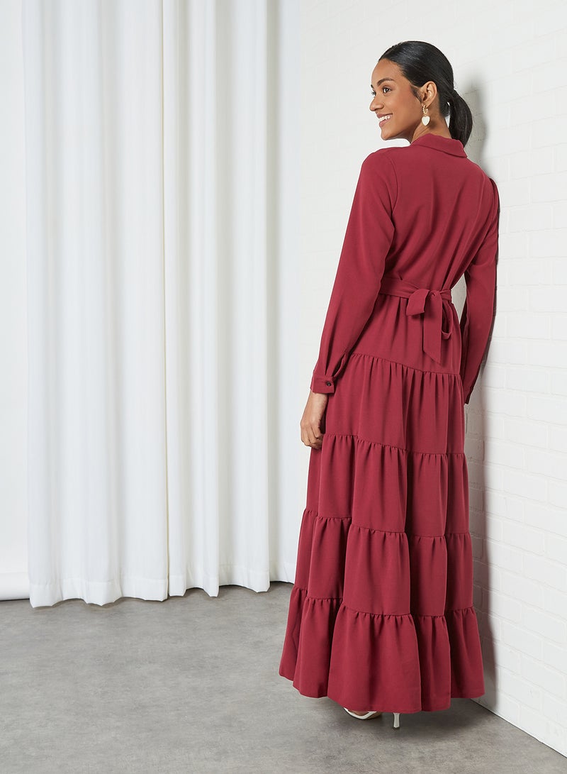 SIVVI for HANIYA Tiered Dress Wine - Image 2
