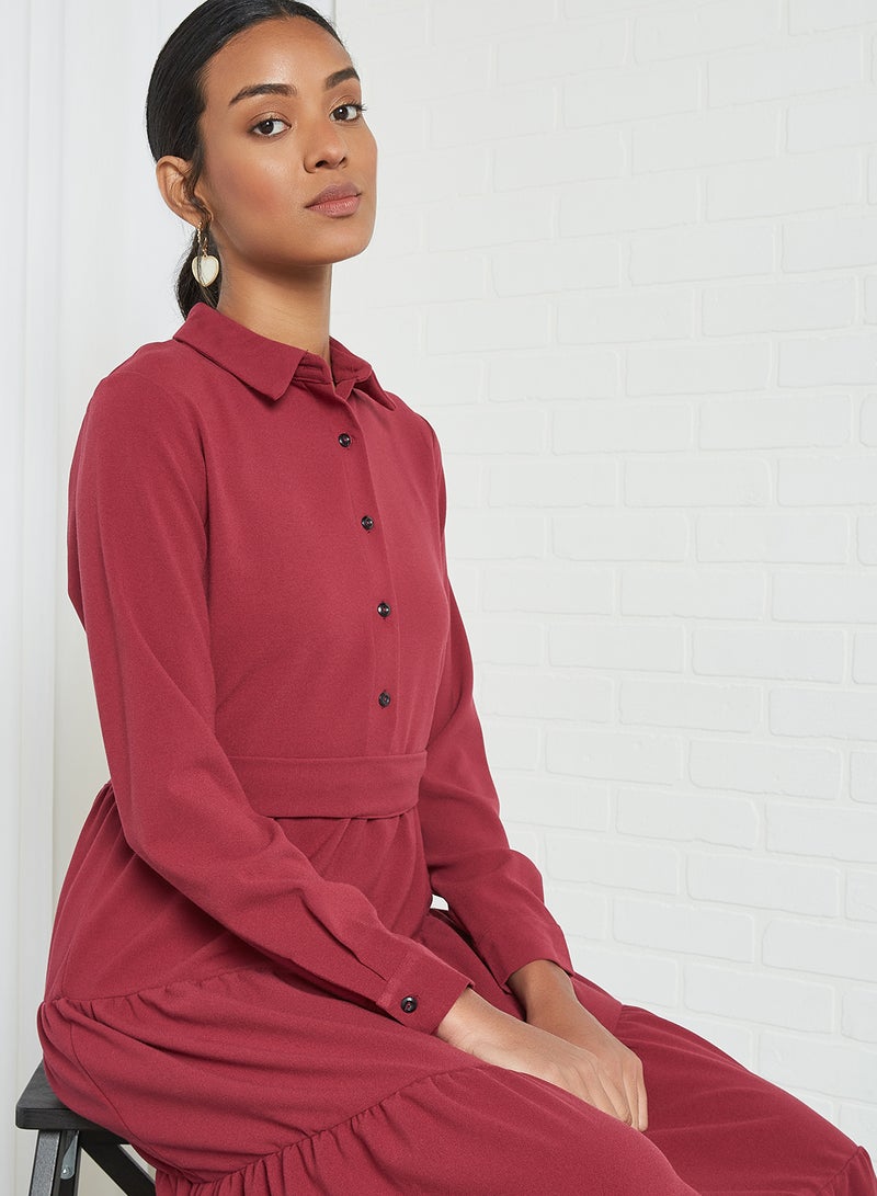 SIVVI for HANIYA Tiered Dress Wine - Image 4