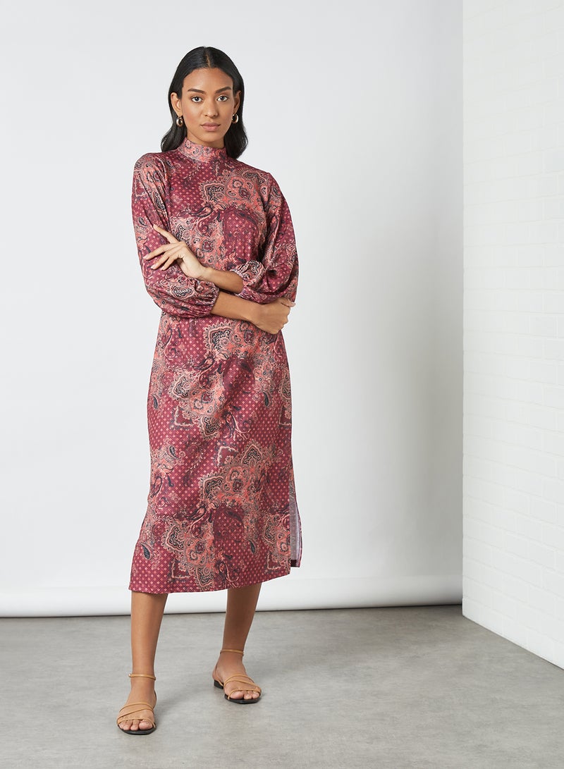 SIVVI for HANIYA Printed High Neck Dress Multi Colour - Image 1