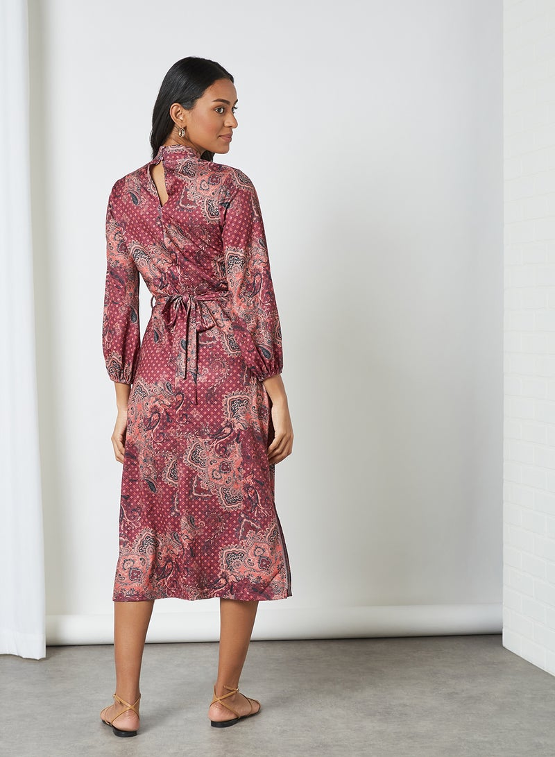 SIVVI for HANIYA Printed High Neck Dress Multi Colour - Image 2