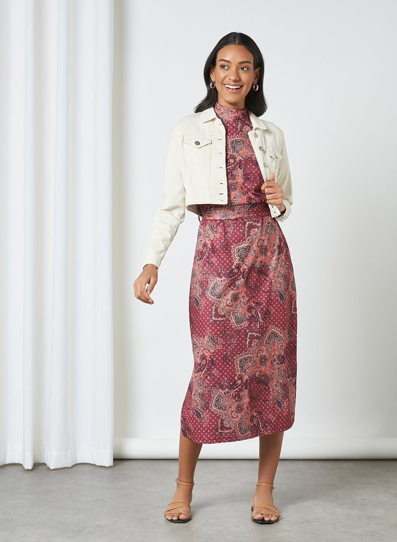 SIVVI for HANIYA Printed High Neck Dress Multi Colour - Image 3
