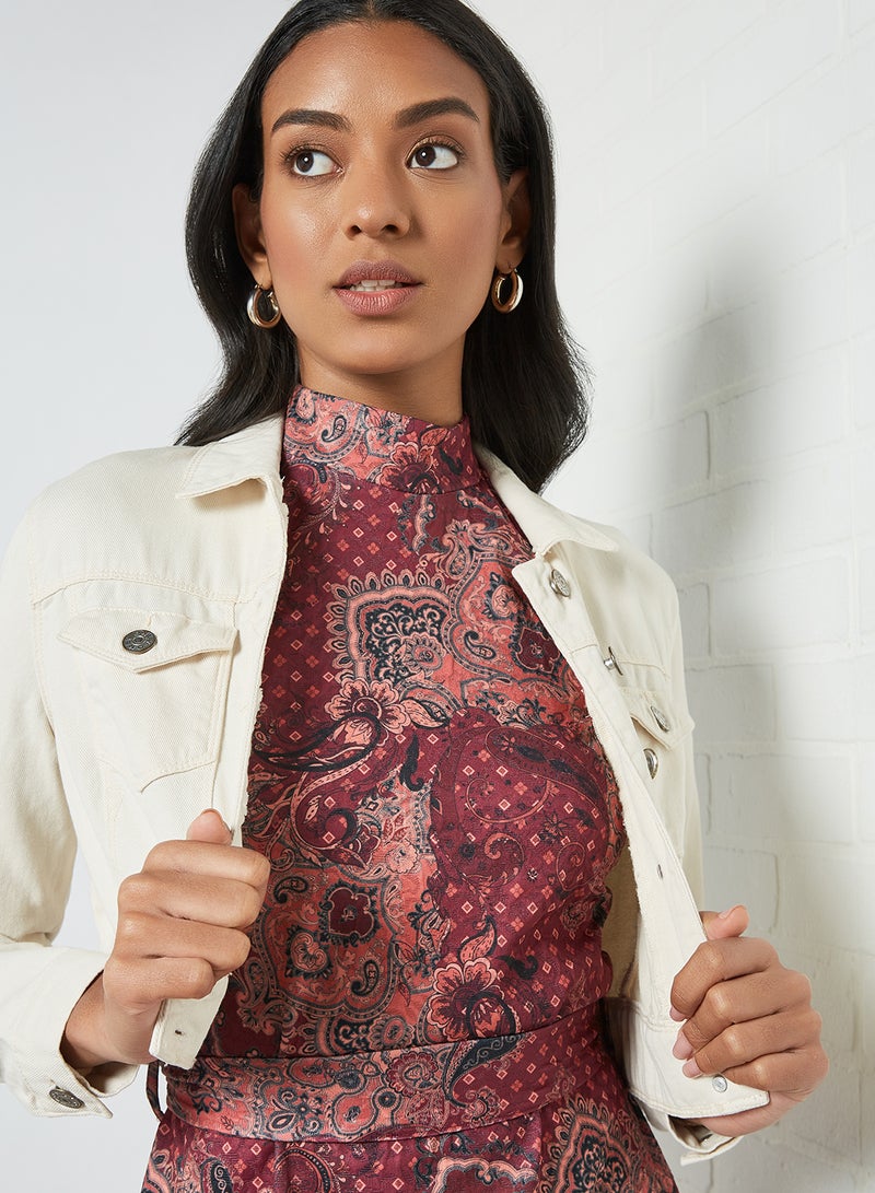 SIVVI for HANIYA Printed High Neck Dress Multi Colour - Image 4